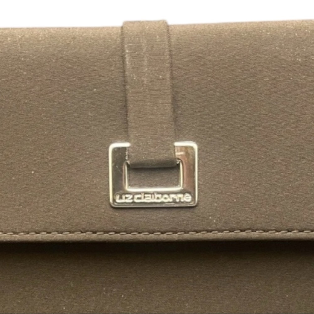 Liz Claiborne Trifold Envelop Wallet Nylon Chocolate Brown Card Holder NWOT - Picture 2 of 9